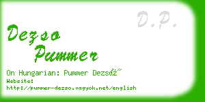 dezso pummer business card